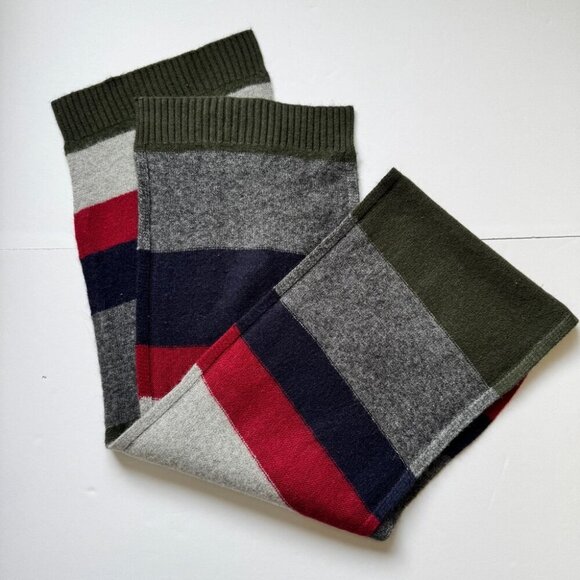 J. Crew Scarf Striped Rectangle Long Warm Cashmere Rabbit Wool Blend Men's OS - Picture 3 of 5